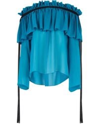 Nina Ricci - Off-Shoulder Silk Top - Lyst