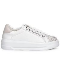 Love Moschino - Rhinestone-Embellished Sneakers - Lyst