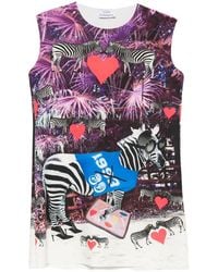 The Artistylist - Zebra-Print Sleeveless Mini Dress - Lyst