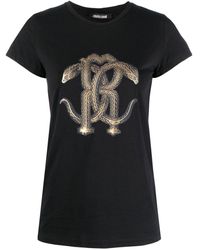 Roberto Cavalli - Mirror Snake-print T-shirt - Lyst