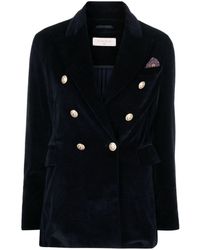 Circolo 1901 - Velvet-Effect Double-Breasted Blazer - Lyst