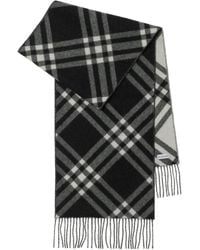 Burberry - Checkered Cashmere Scarf - Lyst