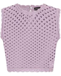 Dolce & Gabbana - Cropped Open-knit Top - Lyst