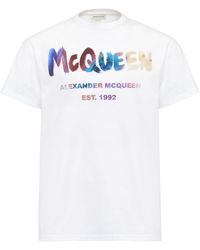 Alexander McQueen - T-Shirt mit Logo-Print - Lyst