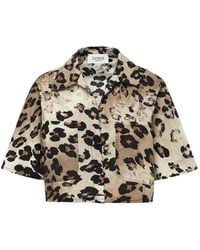 Laneus - Leopard-Print Patch-Pocket Shirt - Lyst