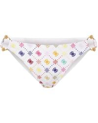 Guess - Logo-Print Ring-Detail Bikini Bottoms - Lyst