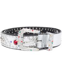 HTC - Crystal-Embellished Leather Belt - Lyst