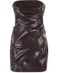 ANDAMANE - Vestido corto drapeado - Lyst