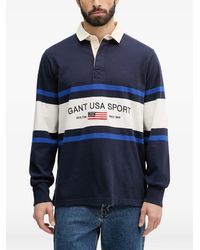 GANT - Gestreifter Pullover Mit Logo-Stickerei - Lyst
