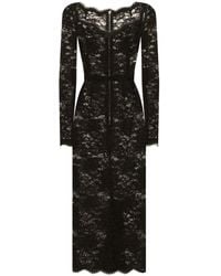 Dolce & Gabbana - Robe en dentelle à coupe mi-longue - Lyst