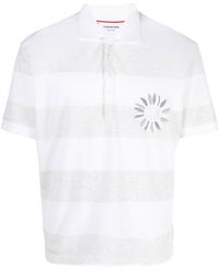 Thom Browne - Poloshirt Met Geborduurde Bloemen - Lyst