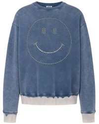 Moschino - Smiley Face-Studded Sweatshirt - Lyst