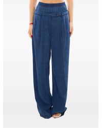 White Sand - Double-Waisted Pleated Trousers - Lyst