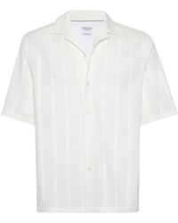 Brunello Cucinelli - Striped Cotton Shirt - Men's - Cotton - Lyst