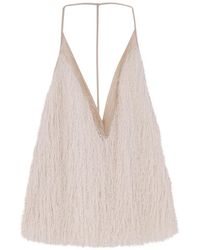 Alysi - V-Neck Fringed Top - Lyst