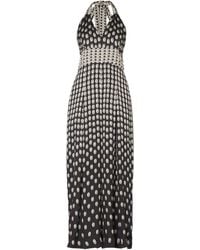 Temperley London - Mono largo con estampado de concha de cauri y cuello halter - Lyst