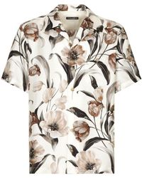 Dolce & Gabbana - Zijden Overhemd Met Tulpprint - Lyst