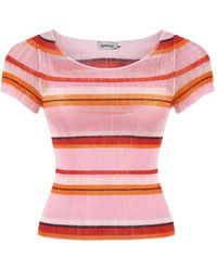 Jonathan Simkhai - Knox Plisse Striped Top - Lyst
