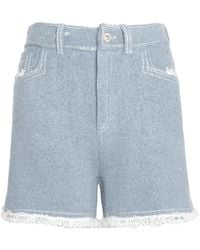 Barrie - Fine-Knit Fringe-Detail Shorts - Lyst