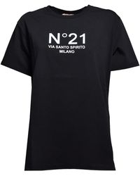 N°21 - Logo-Print Crew-Neck T-Shirt - Lyst