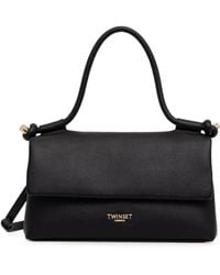 Twinset - Logo-Plaque Pebbled-Effect Shoulder Bag - Lyst