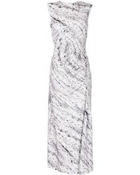 MSGM - Abstract-print Sleeveless Midi Dress - Lyst