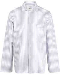 Tekla - Striped Cotton Pyjama Shirt - Lyst