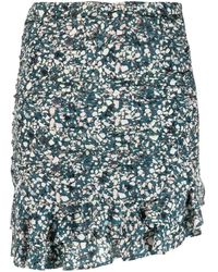 Isabel Marant - Graphic-print Ruffled Miniskirt - Lyst