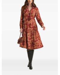 Maliparmi - Foliage-Print Wrap Midi Dress - Lyst