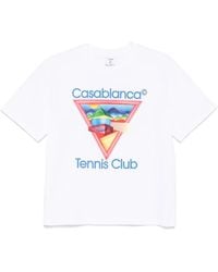 CASABLANCA - Tennis Club Icon Triangle-Print T-Shirt - Lyst