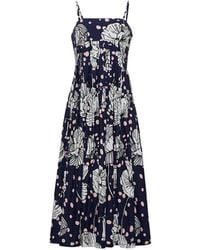 Cara Cara - Sea Island Pleated Midi Dress - Lyst