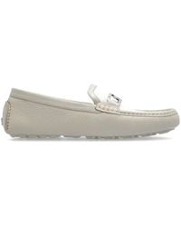 Fendi - O'Lock Monogram-Panel Leather Driving Loafers - Lyst