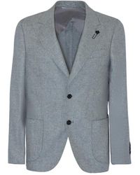 Lardini - Blazer con broche y motivo de espiga - Lyst