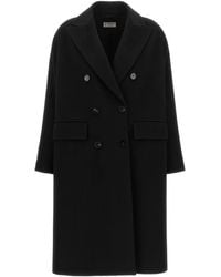 Alberto Biani - Peak-Lapel Double-Breasted Coat - Lyst