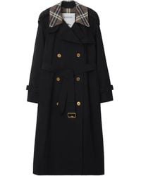 Burberry - Long Check Collar Castleford Trench Coat - Lyst