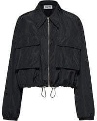 Miu Miu - Technical-Silk Blouson Jacket - Lyst