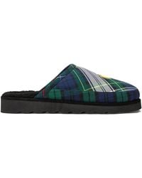 Polo Ralph Lauren - Tartan Embroidered Slippers - Lyst