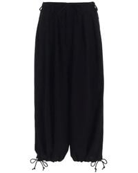 Yohji Yamamoto - Drawstring-Hem Pleated Trousers - Lyst