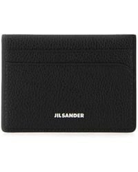 Jil Sander - Curve Grained Leather Card Holder - Lyst