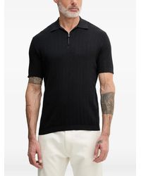 ARMANI EXCHANGE - Ribbed Zip-Fastening Polo Shirt - Lyst