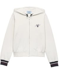 Prada - Cotton Fleece Zipper Hoodie - Lyst