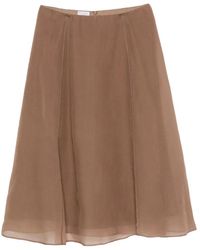 Brunello Cucinelli - Silk Midi Skirt - Lyst