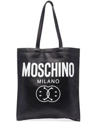Moschino Shopper aus Leder - Schwarz