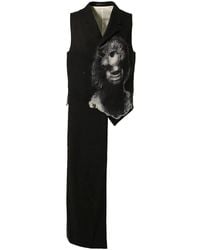 Yohji Yamamoto - Artistic-Print Asymmetric Waistcoat - Lyst
