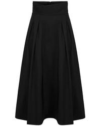 Elisabetta Franchi - Pleated Crossover-Waist Midi Skirt - Lyst