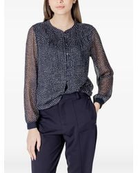 Street One - Geometric-Print Long-Sleeve Blouse - Lyst