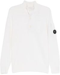 C.P. Company - Button-Placket Lens-Detail Polo Shirt - Lyst