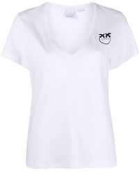Pinko - Love Birds Katoenen T-shirt Met Logoprint - Lyst