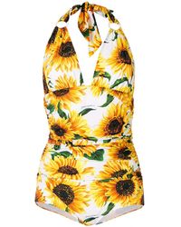 Dolce & Gabbana Maillot de bain à col v profond - Jaune