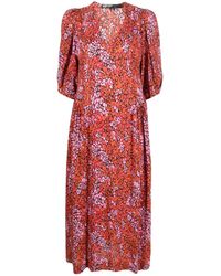 Bimba Y Lola - Midi-jurk Met Bloemenprint - Lyst